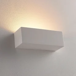 Lindby væglampe Santino, 22 cm, gips, G9, kan males