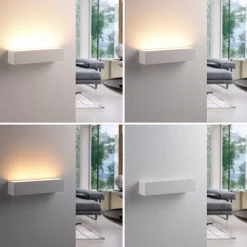 Lindby væglampe Santino, 35 cm, gips, G9, kan males