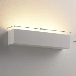 Lindby væglampe Santino, 35 cm, gips, G9, kan males