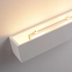 Lindby væglampe Santino, 35 cm, gips, G9, kan males