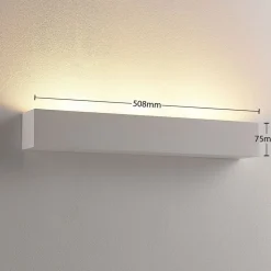 Lindby væglampe Santino, 51 cm, gips, G9, kan males