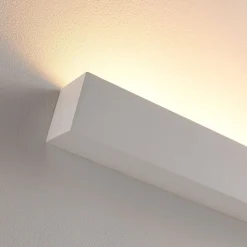 Lindby væglampe Santino, 51 cm, gips, G9, kan males