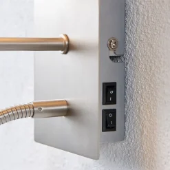 Lindby væglampe Shajan, 29 cm, tekstil, E27, LED-læselampe