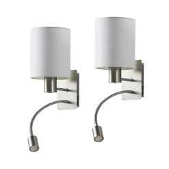 Lindby væglampe Shajan, sæt af 2, 29cm, E27, LED-læselampe