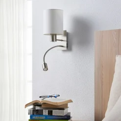 Lindby væglampe Shajan, sæt af 2, 29cm, E27, LED-læselampe