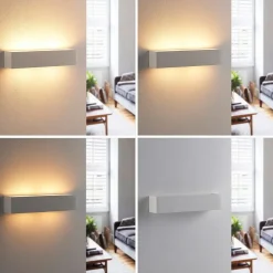 Lindby væglampe Tjada, 35 cm, hvid, gips, G9, kan males