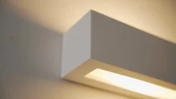 Lindby væglampe Tjada, 22 cm, hvid, gips, G9, kan males