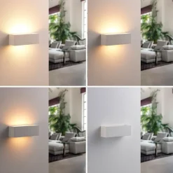 Lindby væglampe Tjada, 22 cm, hvid, gips, G9, kan males