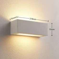 Lindby væglampe Tjada, 22 cm, hvid, gips, G9, kan males