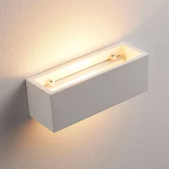 Lindby væglampe Tjada, 22 cm, hvid, gips, G9, kan males