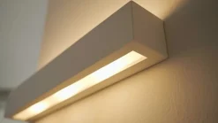 Lindby væglampe Tjada, 51 cm, hvid, gips, G9, kan males