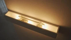 Lindby væglampe Tjada, 51 cm, hvid, gips, G9, kan males