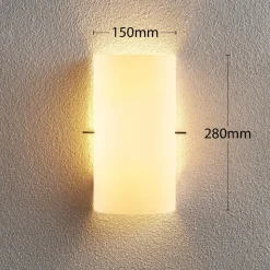 Lindby væglampe Tuli, 28 cm, glas, halvcirkelformet, E14