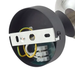 Lindby væglampe Valentina, grå/sort, glas, Ø 10 cm