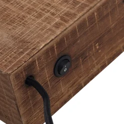 Lindby væglampe Vatana, træ, stik, USB-port, 80 cm