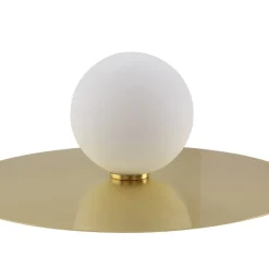 Lindby væglampe Zain, guld/hvid, glas, Ø 33 cm, G9