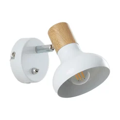 Lindby vægspot Fridolin, 14 cm, hvid, metal, afbryder