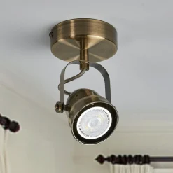 Lindby vægspot Leonor, messing, metal, 1 lyskilde, 9,5 cm