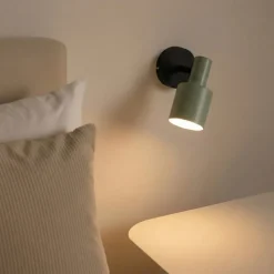 Lindby vægspot Ovelia, grøn/sort, metal, E27