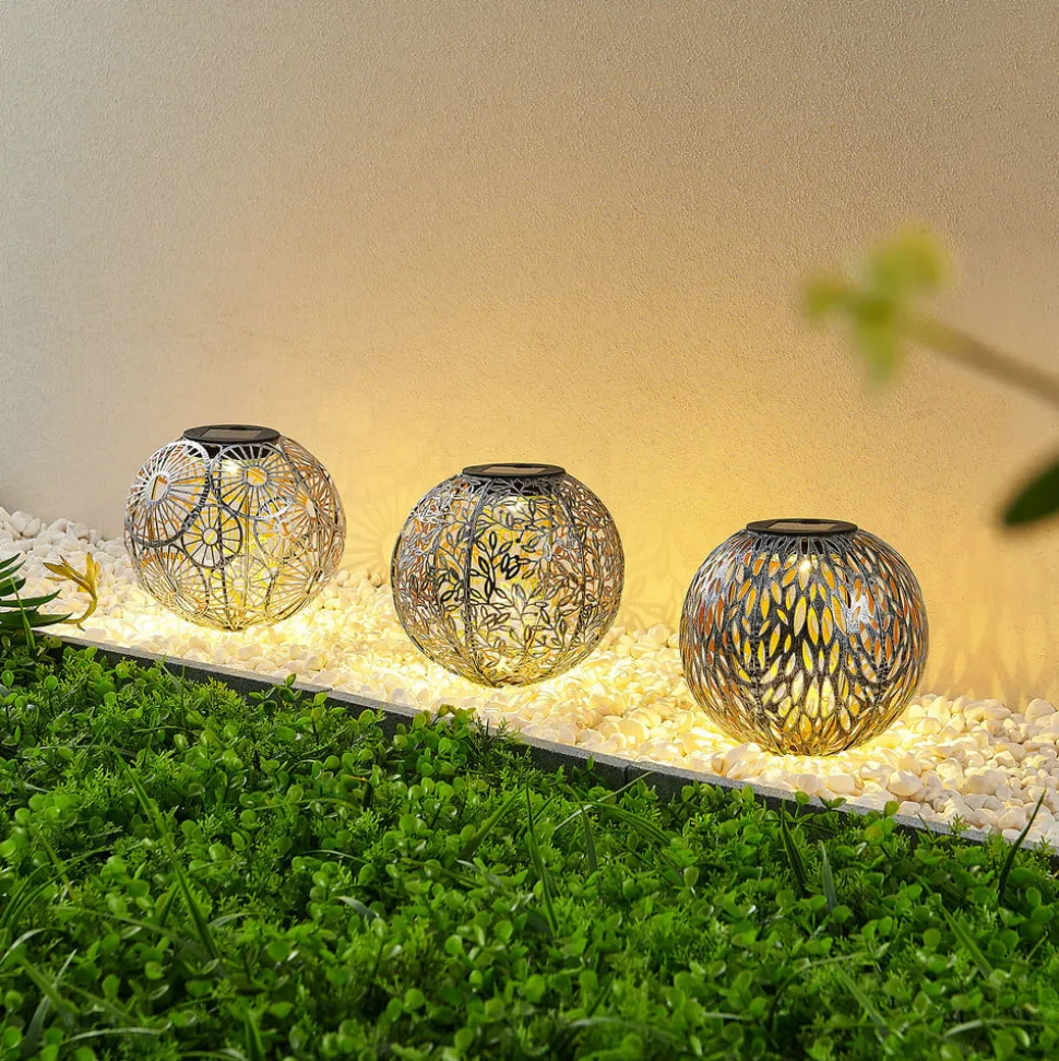 Lindby Vilani LED-solcellelampe i sæt med 3 stk.