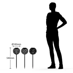 Lindby Vilani LED-solcellelampe i sæt med 3 stk.