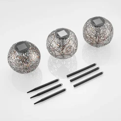 Lindby Vilani LED-solcellelampe i sæt med 3 stk.