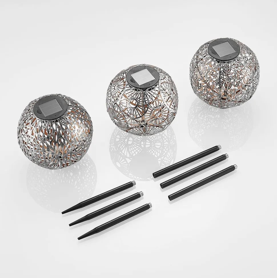 Lindby Vilani LED-solcellelampe i sæt med 3 stk.