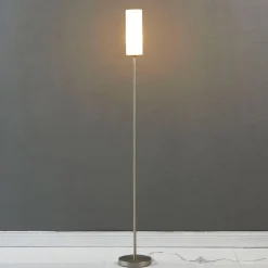Lindby Vinsta gulvlampe, højde 153 cm, hvid, glas, metal