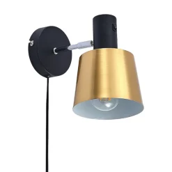 Lindby Vlada væglampe til læsning, messing, sort