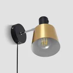 Lindby Vlada væglampe til læsning, messing, sort