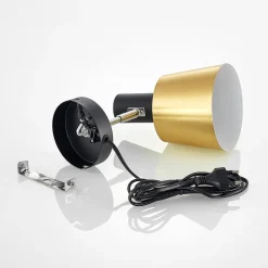 Lindby Vlada væglampe til læsning, messing, sort