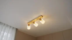 Lindby Wanessa loftspot, 47 cm, 3 lyskilder, hvid, træ, E14