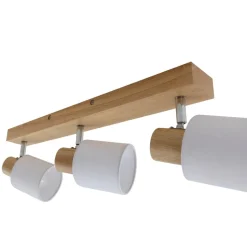 Lindby Wanessa loftspot, 47 cm, 3 lyskilder, hvid, træ, E14