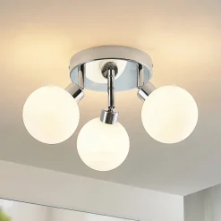 Lindby Zaniba loftslampe, krom, rund