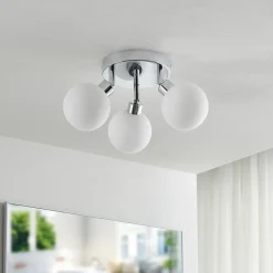 Lindby Zaniba loftslampe, krom, rund