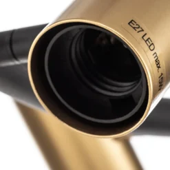 Lindby-pendel Anito, sort/guld, metal, 100 cm, E27