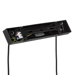 Lindby-pendel Anito, sort/guld, metal, 100 cm, E27