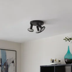 Lindby-spot Ilda, 3-lys, Ø 20 cm, sort, jern