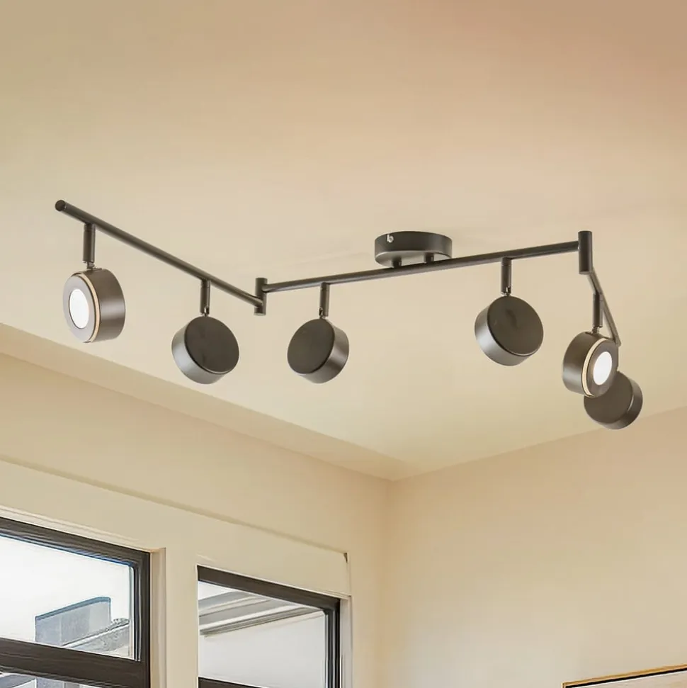 Lindby-spot Jyla, sort, 4.000 K, 6-lys, GX53