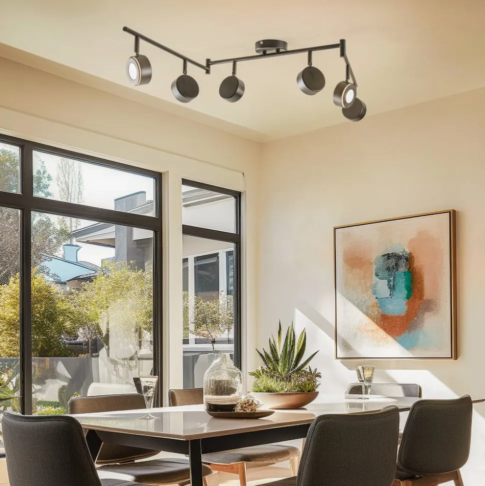 Lindby-spot Jyla, sort, 4.000 K, 6-lys, GX53