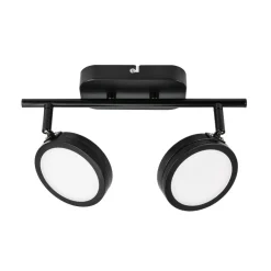 Lindby-spot Neros, sort, 2-lys, 31,5 cm, CCT, jern