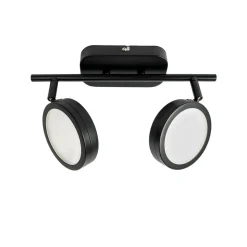 Lindby-spot Neros, sort, 2-lys, 31,5 cm, CCT, jern