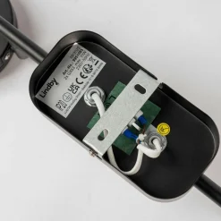 Lindby-spot Neros, sort, 2-lys, 31,5 cm, CCT, jern