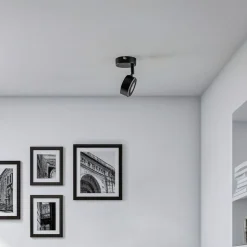 Lindby-spotlight Jyla, sort, 2.700 K, Ø 8 cm, GX53