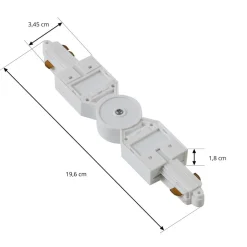 Lindby-stik Linaro, hvid, justerbar, 1-faset