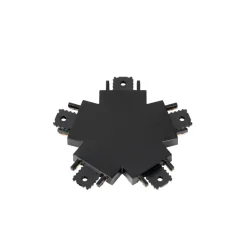 Lindby-stik Lumaro, 5-vejs, sort, plast