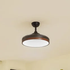 Lindy LED-loftventilator Oras, sort, DC, støjsvag, 107 cm