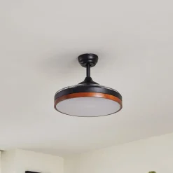 Lindy LED-loftventilator Oras, sort, DC, støjsvag, 107 cm