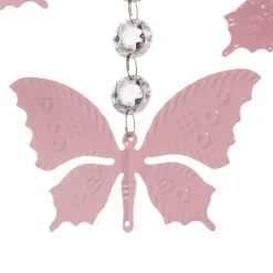 Loftlampe Angelica i pink med sommerfugle