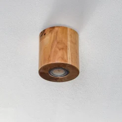 Loftlampe Ara som cylinder af træ